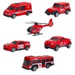 Ugniagesių sunkvežimis WOOPIE 3in1 su 5 automobiliais