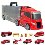 Ugniagesių sunkvežimis WOOPIE 3in1 su 5 automobiliais