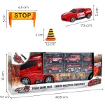 Ugniagesių sunkvežimis WOOPIE 3in1 su 5 automobiliais