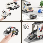 Gelbėjimo sunkvežimis WOOPIE XXL 5in1 su 4 automobiliais ir šviesomis