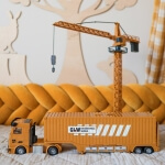 Statybinis sunkvežimis vaikams WOOPIE 6in1 Crane Resoraki su 6 automobiliais