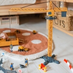 Statybinis sunkvežimis vaikams WOOPIE 6in1 Crane Resoraki su 6 automobiliais