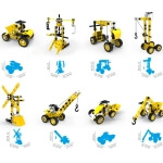 Statybinių mašinų rinkinys Woopie 100 det. 8 modeliai + įrankiai