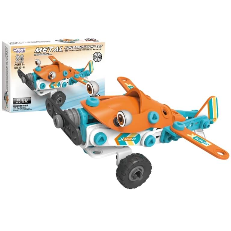 Lėktuvo konstravimo rinkinys vaikams su įrankiais ir lipdukais