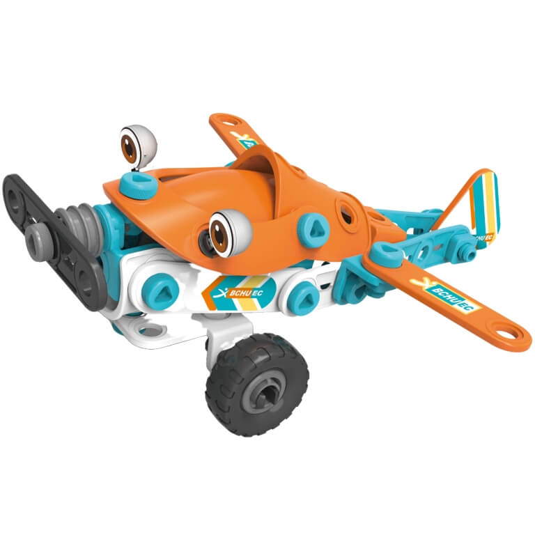 Lėktuvo konstravimo rinkinys vaikams su įrankiais ir lipdukais