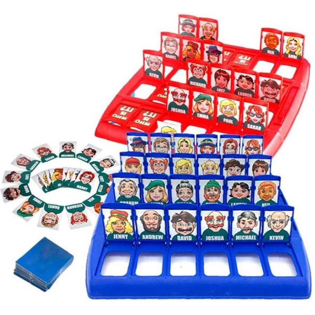 Šeimos žaidimas Woopie Guess Who It Is su personažų kortelėmis