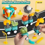 Magnetinis konstruktorius Woopie 84 detalės su dino automobiliais