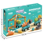 Magnetinis konstruktorius Woopie 84 detalės su dino automobiliais