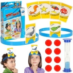 Stalo žaidimas Woopie Kas aš esu? su kortelėmis ir smėlio laikrodžiu