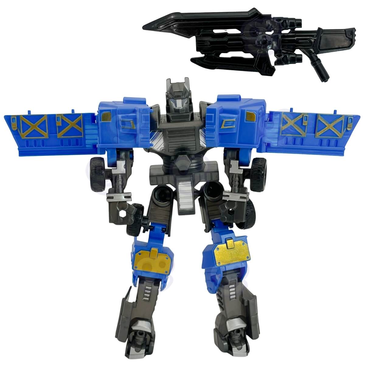 Žaislinis robotas Woopie transformeris 2in1 su koviniais priedais