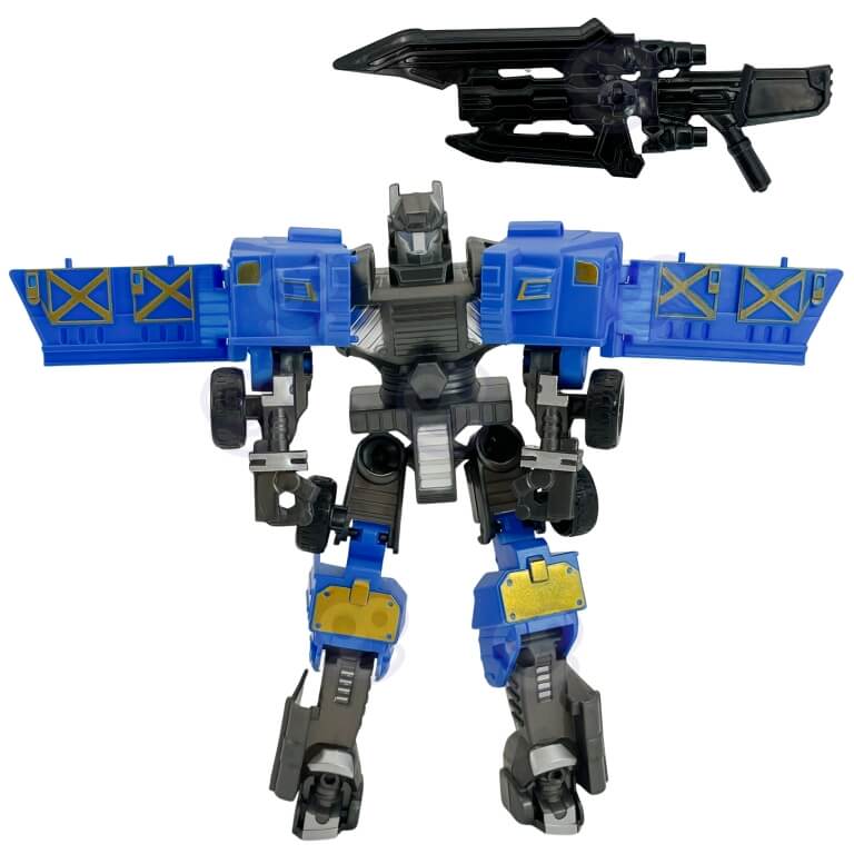 Žaislinis robotas Woopie transformeris 2in1 su koviniais priedais