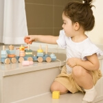 Traukinys Classic world Vandenyno pastelinis 28 dalių su virvute