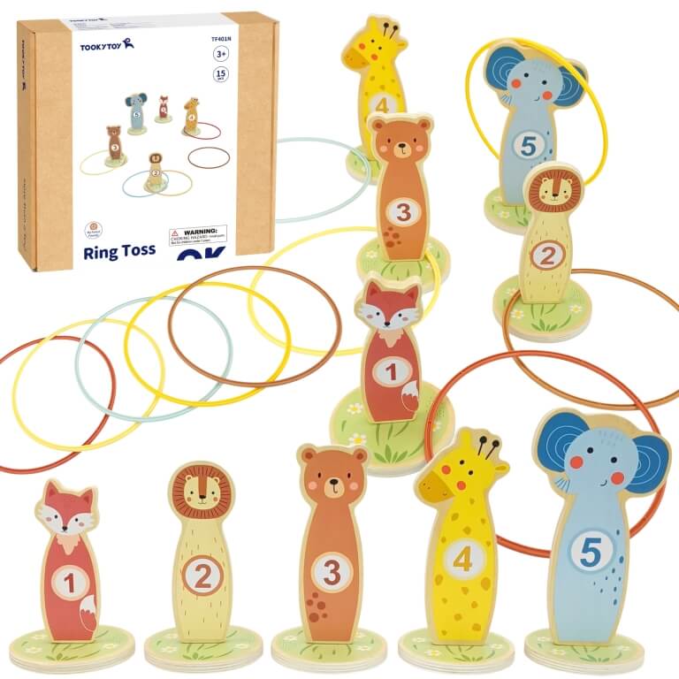 Taikinio metimo žaidimas Tooky Toy su žiedais 3+