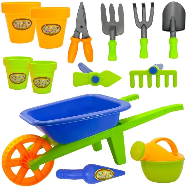 Sodo rinkinys Woopie Vaikiškas su karučiu ir įrankiais 13 vnt