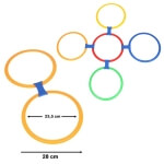 Šokinėjimo rinkinys Woopie Spalvoti lankai su jungtimis 20 dalių