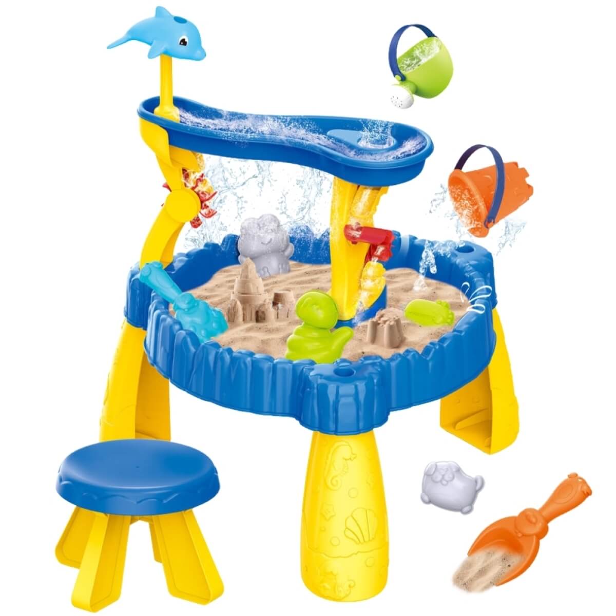 Žaidimų stalas Woopie 2in1 vandens ir smėlio komplektas 12 dalių