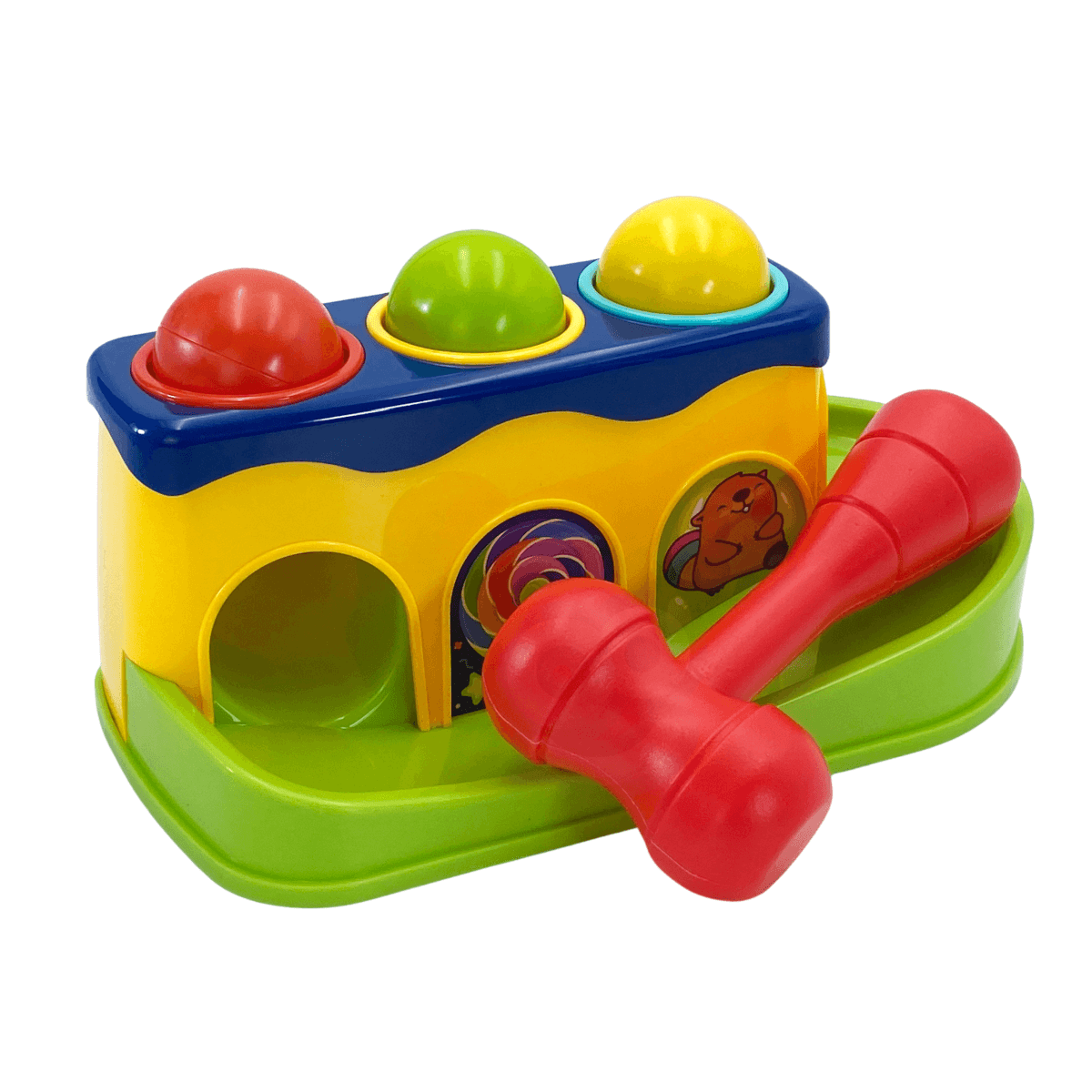 38375.png Spalvingas mušamasis žaislas su plaktuku montessori, Woopie