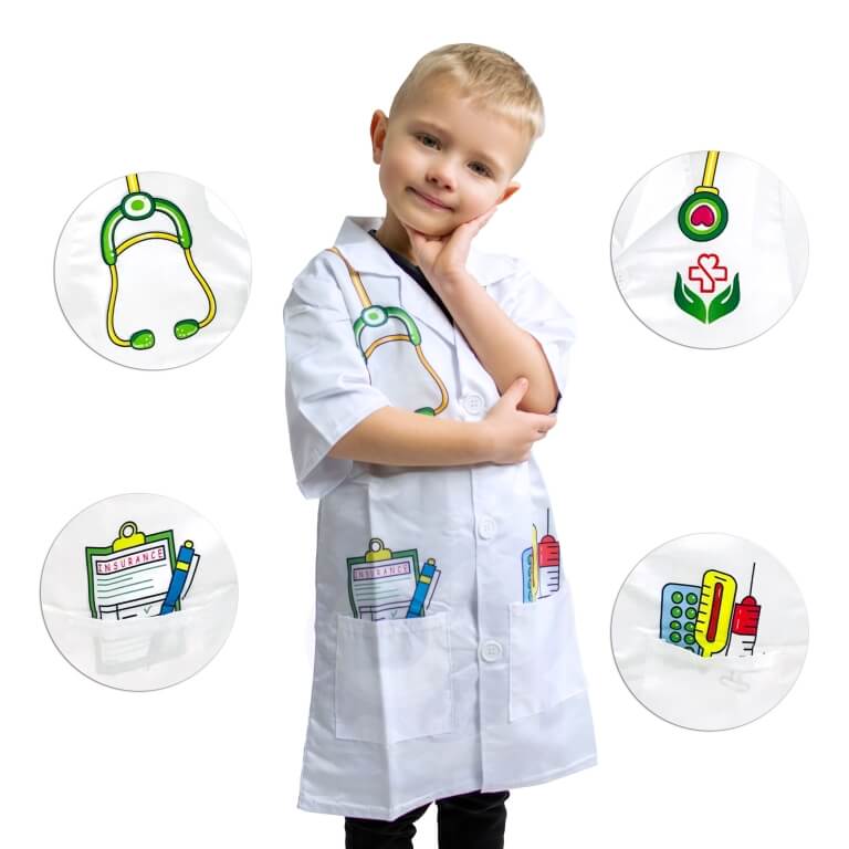 Gydytojo chalatas vaikams, Woopie iki 120 cm ūgio