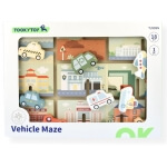 Medinis labirintas galvosūkis su transporto priemonėmis,  Tooky Toy