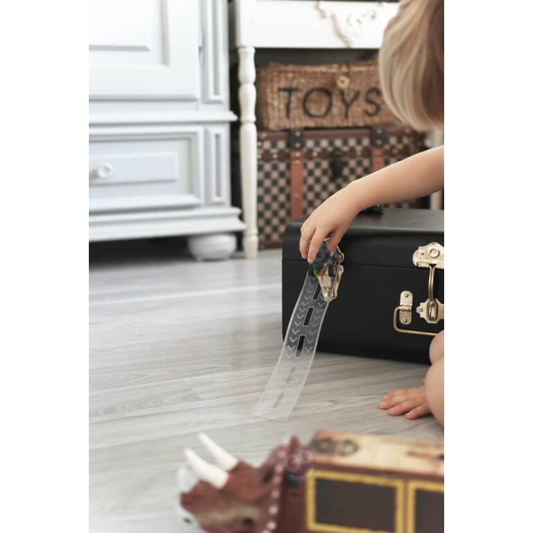 Dinozaurų sunkvežimis su paleidimo priemone ir žaisliniais automobiliais , Woopie