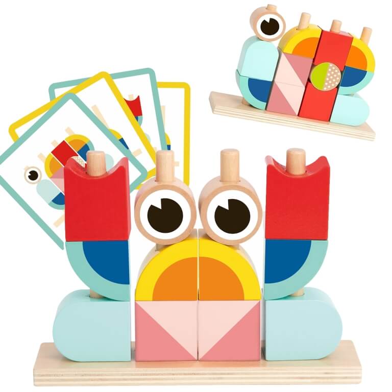 Medinės kaladėlės krabas, Tooky Toy 18 dalių