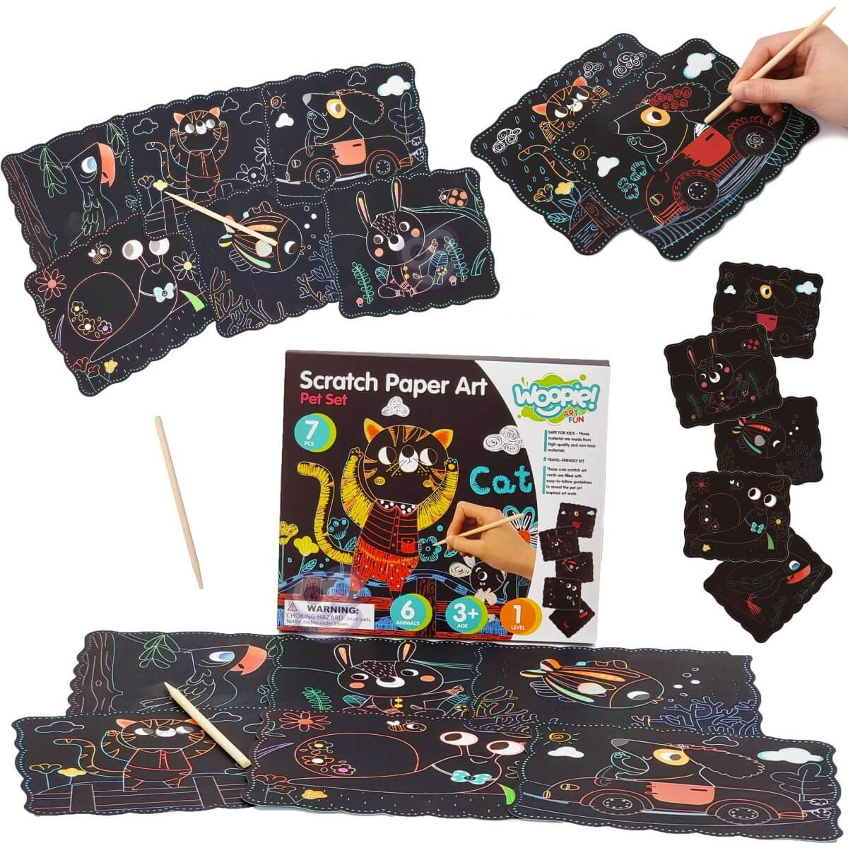 Nutrinama kūrybinių kortelių rinkinys vaikams, Woopie  7vnt.