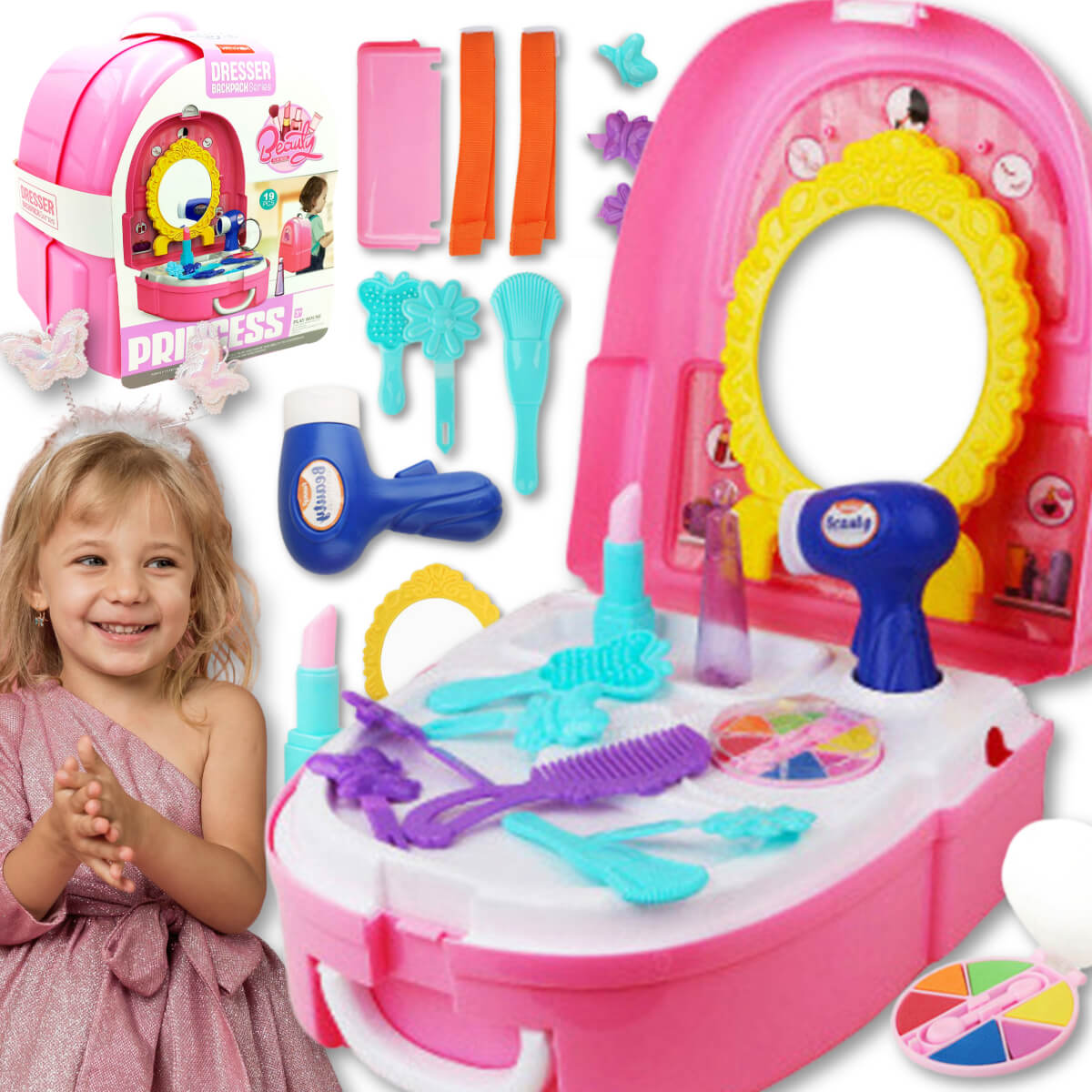 Vaikiškas grožio tualetinis staliukas , Woopie  19 vnt.