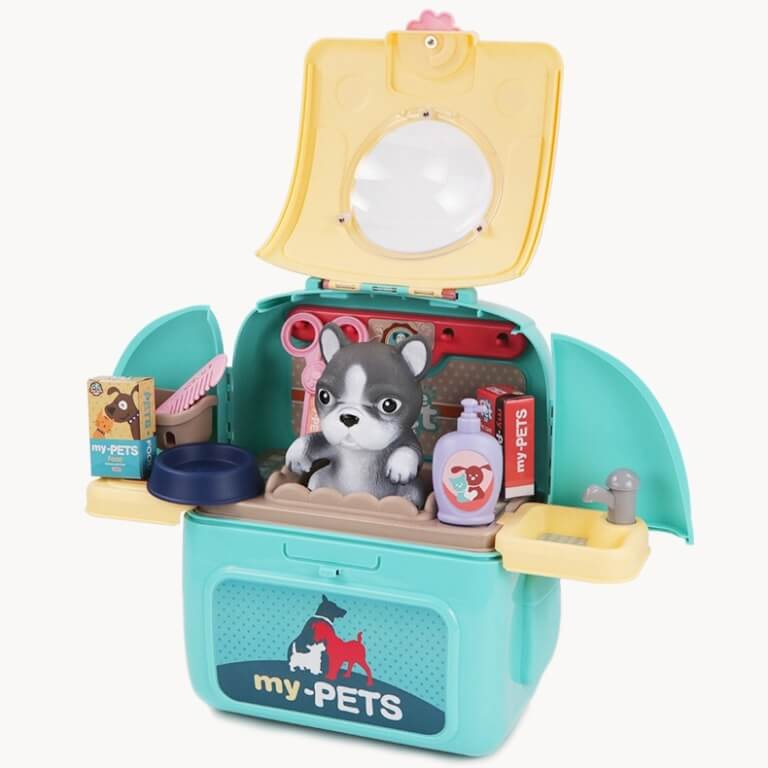 Žaislinis nešiojamas šuniuko priežiūros rinkinys kuprinėje, Woopie  2in1