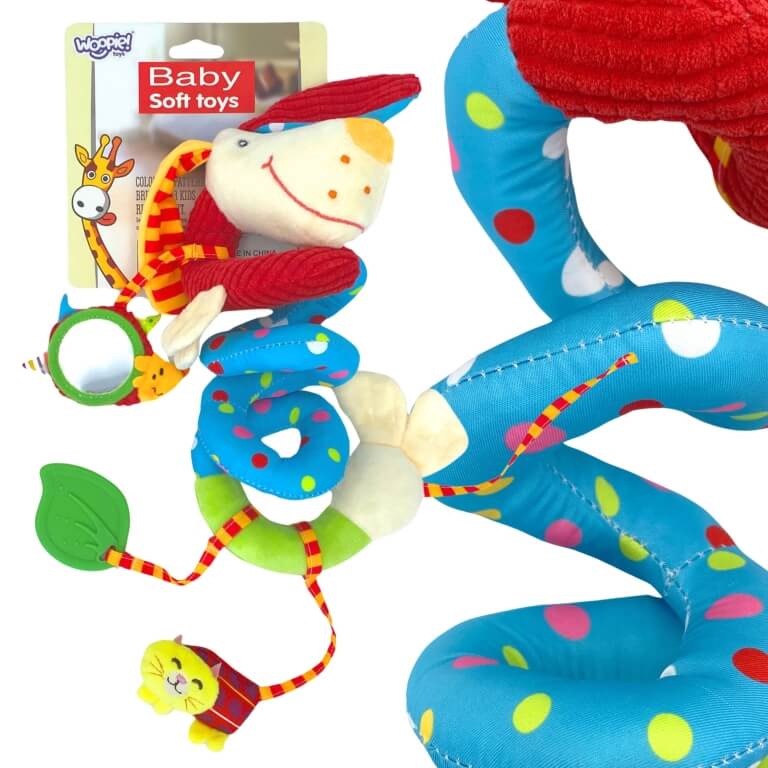 Pliušinis spiralinis žaislas vežimėliui, Woopie