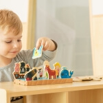 Dvipusė medinė dėlionė vaikams, Viga toys  2in1