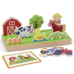 Dvipusė medinė dėlionė vaikams, Viga toys  2in1