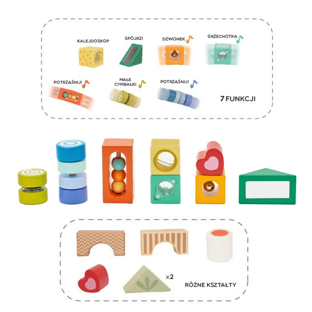 Medinės sensorinės kaladėlės dėlionė vaikams , Classic World