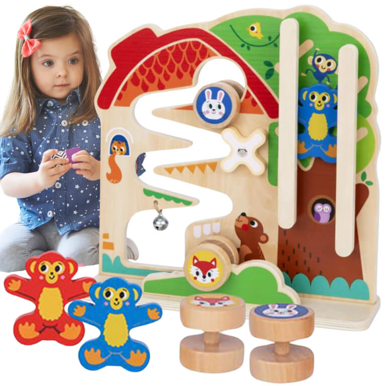 Medinė montessori labirinto lenta vaikams, Tooky Toy