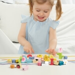 Medinės kaladėlės vėrimui , Classic World  73vnt.