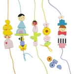 Medinės kaladėlės vėrimui , Classic World  73vnt.