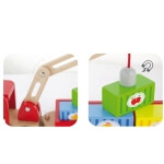 Medinis sunkvežimis su magnetiniu kranu ir konteineriais, Viga Toys