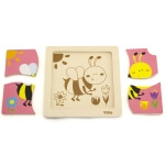 Medinė dėlionė su rankenėlėmis, Viga Toys  4 dalių