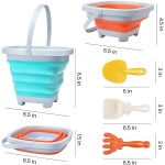 Žaislinis sulankstomas silikonis kibirėlis su kastuvėliu ir grėbliuku, Woopie