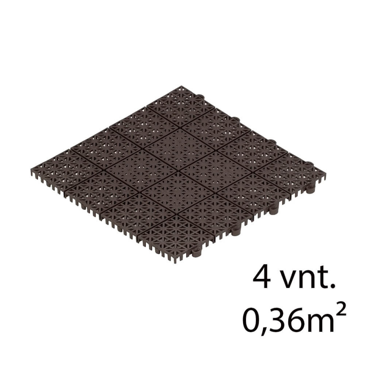 Terasų plytelės 4vnt, ruda