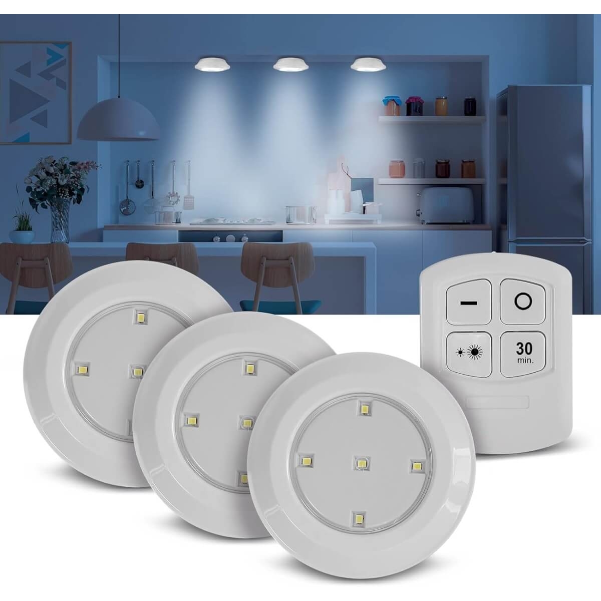 Led lemputės su pulteliu, 3vnt.