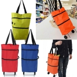 Sulankstomas krepšys su ratukais, juodas