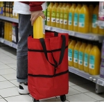 Sulankstomas krepšys su ratukais, juodas