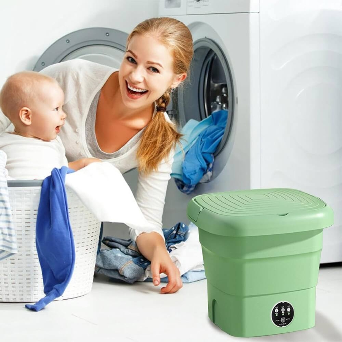 Kelioninė skalbimo mašina su kibiru, 8l