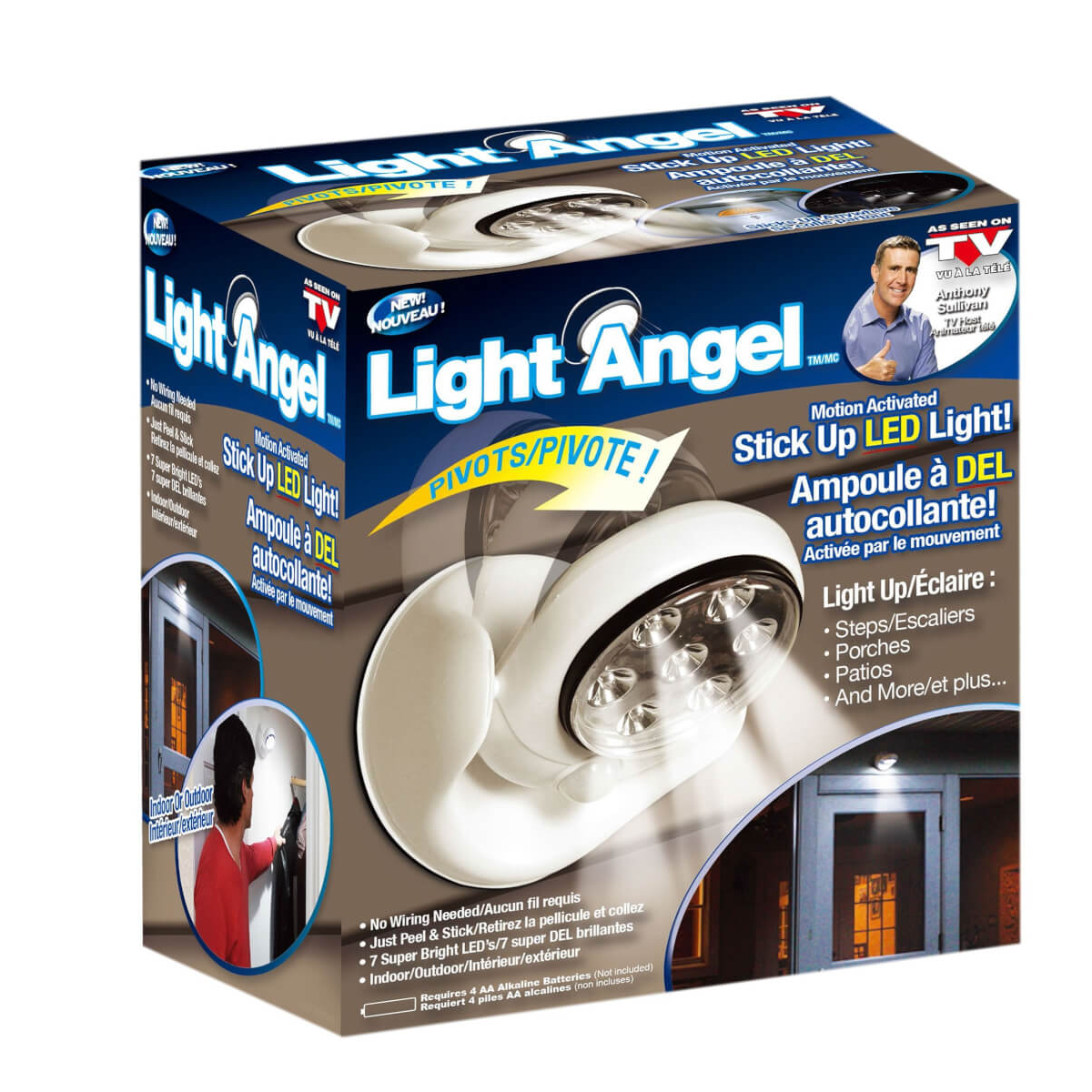 Led šviestuvas su judesio jutikliu, 4 AA