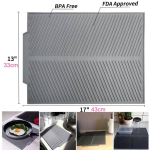 Silikoninis indų džiovinimo kilimėlis, Pilka 43x33cm