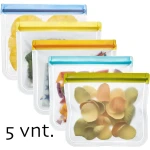 Silikoniniai šaldymo maišeliai 1000ml, 5 vnt.