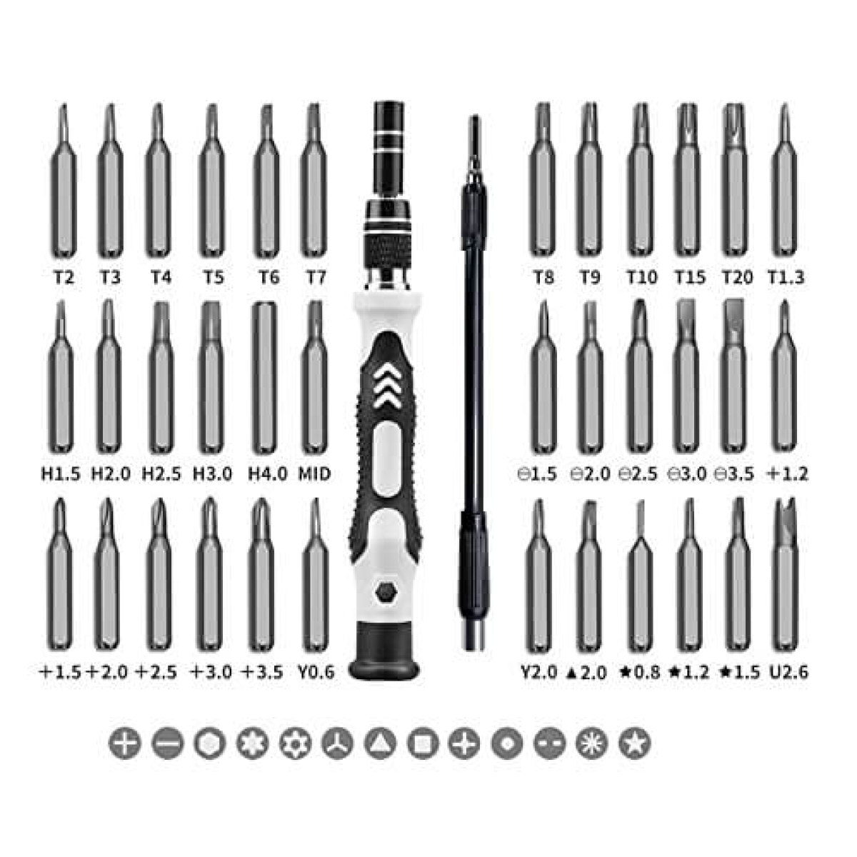 Tikslių atsuktuvų rinkinys, 52 vnt.