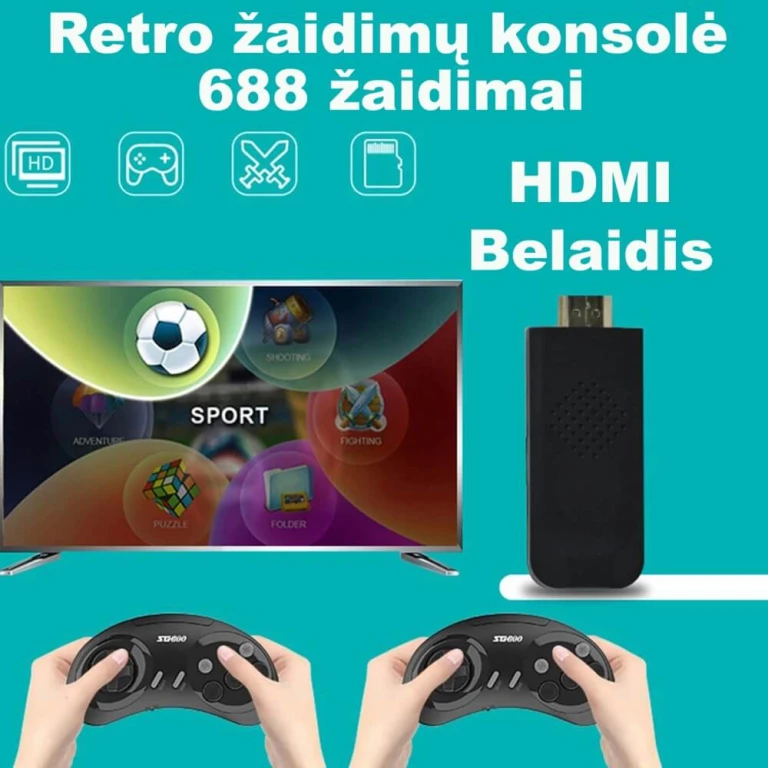 Retro žaidimų konsolė Hdmi SG800