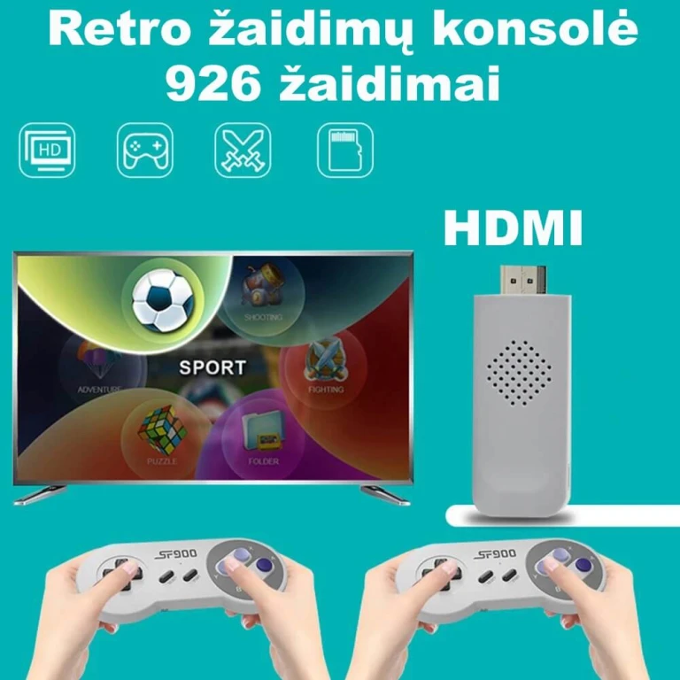 Retro žaidimų konsolė Hdmi SF900