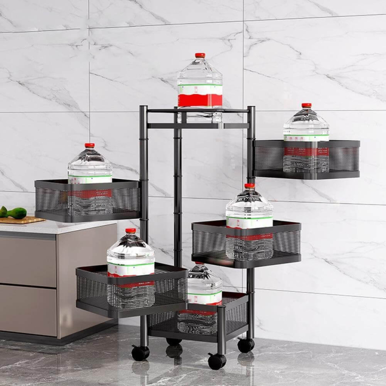 Daugiafunkcinė lentyna su ratukais, 5 lentynų